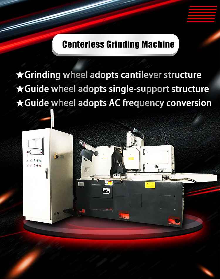 Diagram showing the cantilever structure of the grinding wheel and single-support guide wheel
