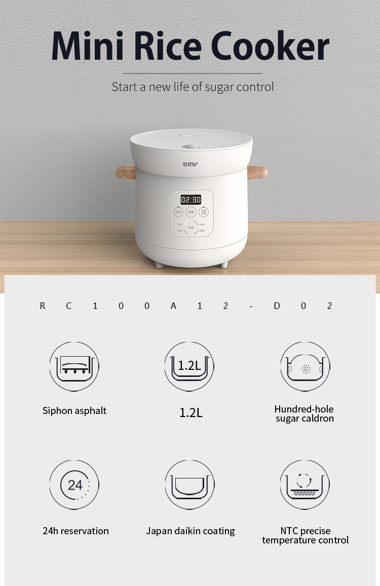 Compact design overview of the mini rice cooker