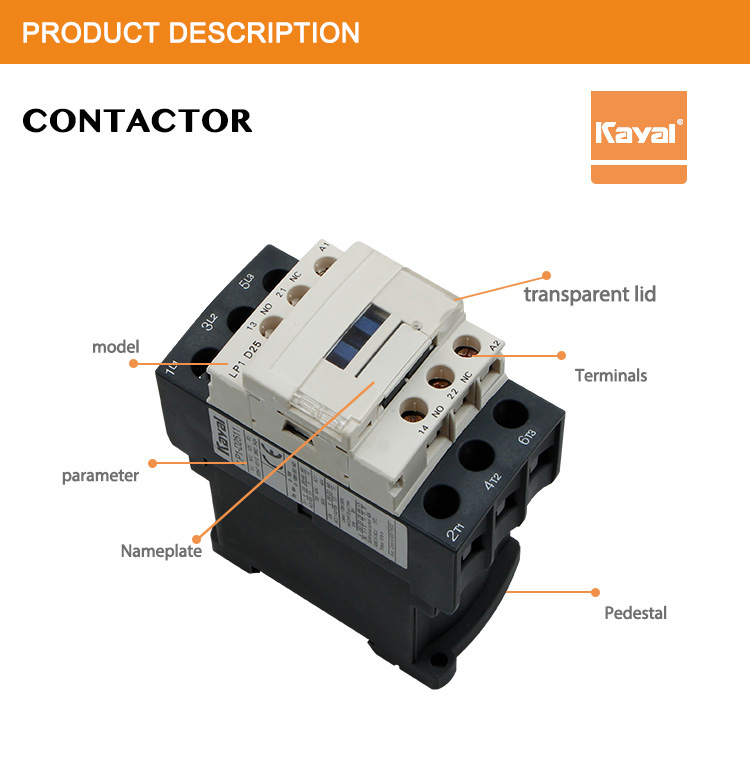 LP1-D DC contactor with transparent lid