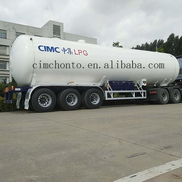 Rear view of LPG semi-trailer