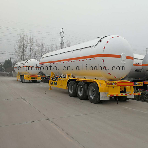 Yellow and white LPG semi-trailer
