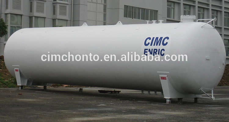 Horizontal LPG storage tank with weather-resistant coating