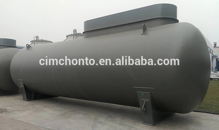 LPG storage tank with access points and protective cover