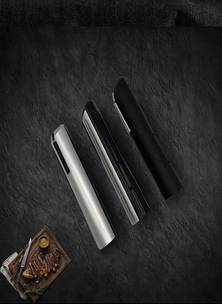 Sleek metallic electric wine opener