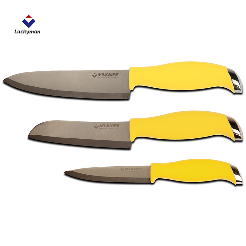 Luckyman kitchen ceramic knife set 4" Parer 5" Santoku 6" Chef zirconia ceramic knife - Image 3
