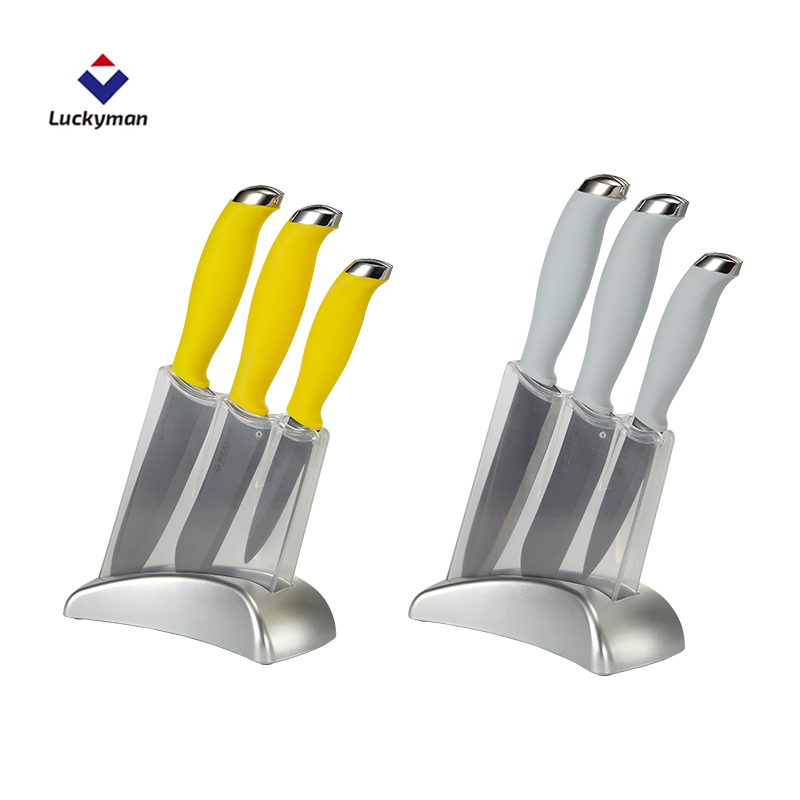 Zirconia Ceramic Knife Set with Paring, Santoku, and Chef Knives
