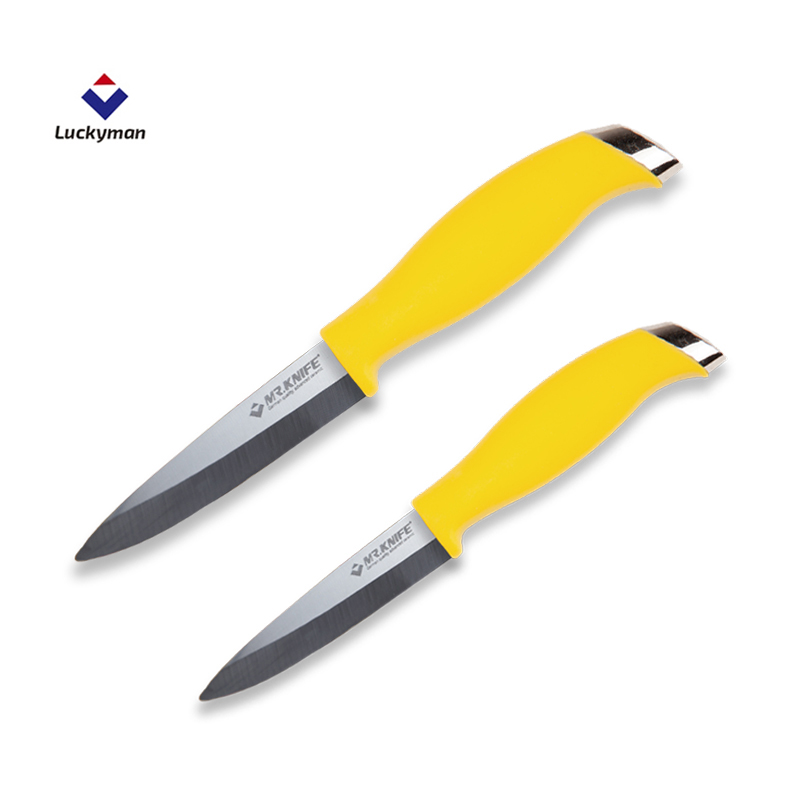 Luckyman Mini Fruit Peeler Knife 3" 4" ceramic knife blades with Silica gel Handle - Image 3