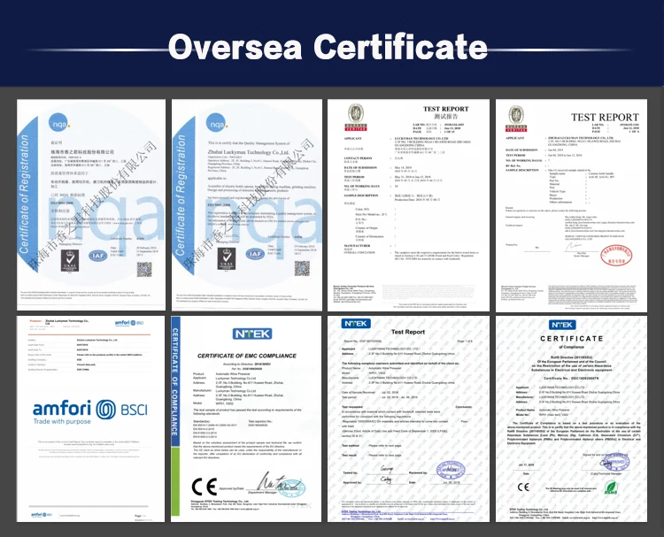 International compliance certificates for ceramic knives