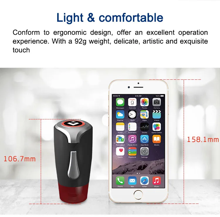 Ergonomic design of the electric wine preserver.