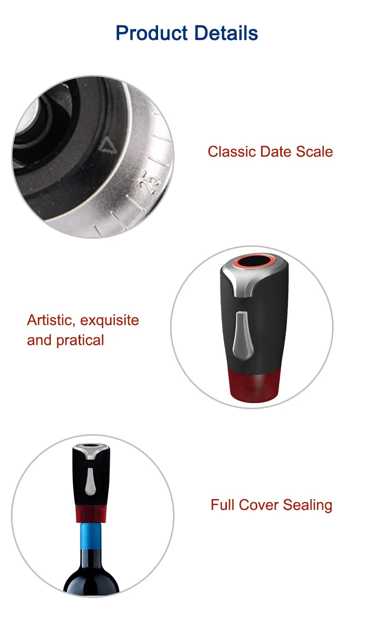 Vacuum stopper with date scale feature.