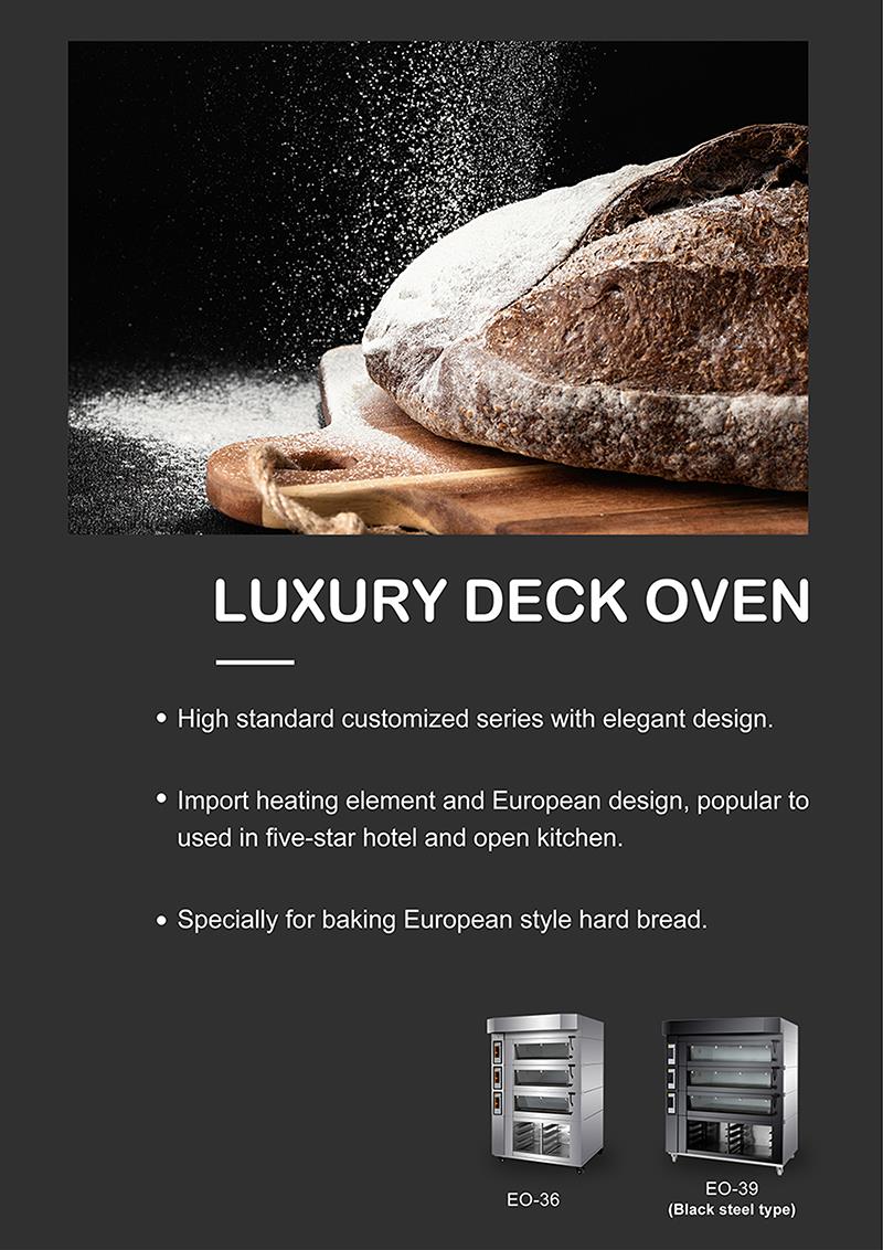 Luxury deck oven showing elegant design and available models