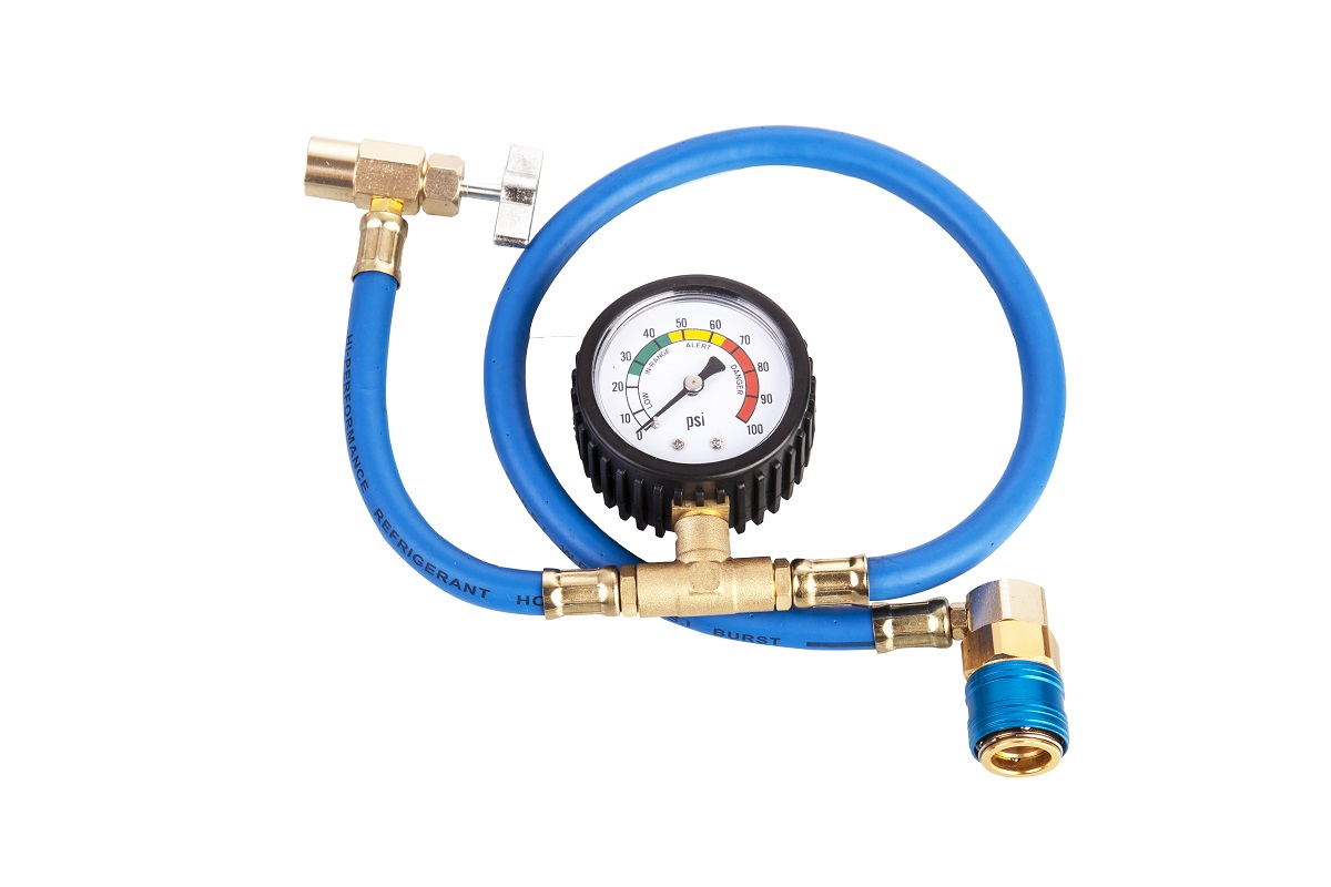 LX1386 Car A/C Refrigerant R-134A Heavy Duty Charging Hose with low pressure gauge - Image 3