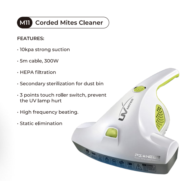 Corded Anti-Mite Vacuum Cleaner with HEPA Filter