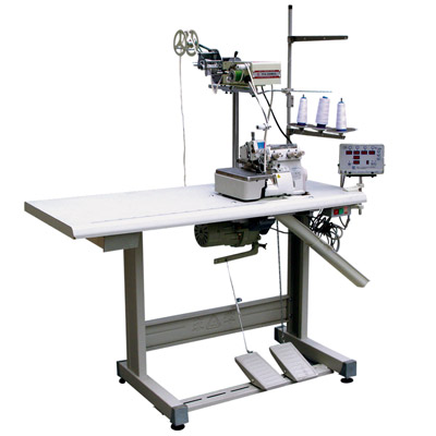 High-Speed Three-Thread Overlock Sewing Machine with Elastic Control