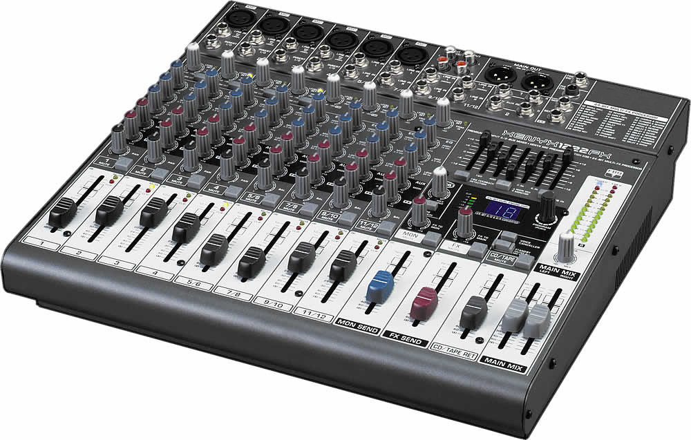12-Input 2/2-Bus Mixer with Effects and USB Interface
