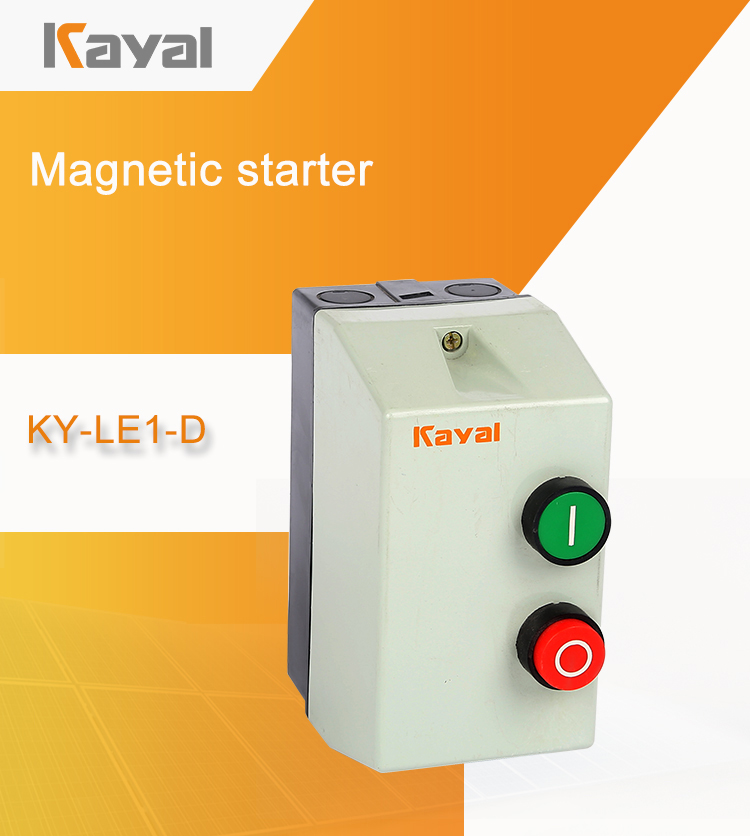 Magnetic starter unit showing control buttons and housing