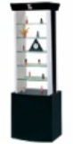 Curved Glass Display Cabinet with Black Base
