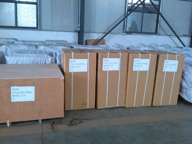 Crated rebar cutting machine ready for shipping