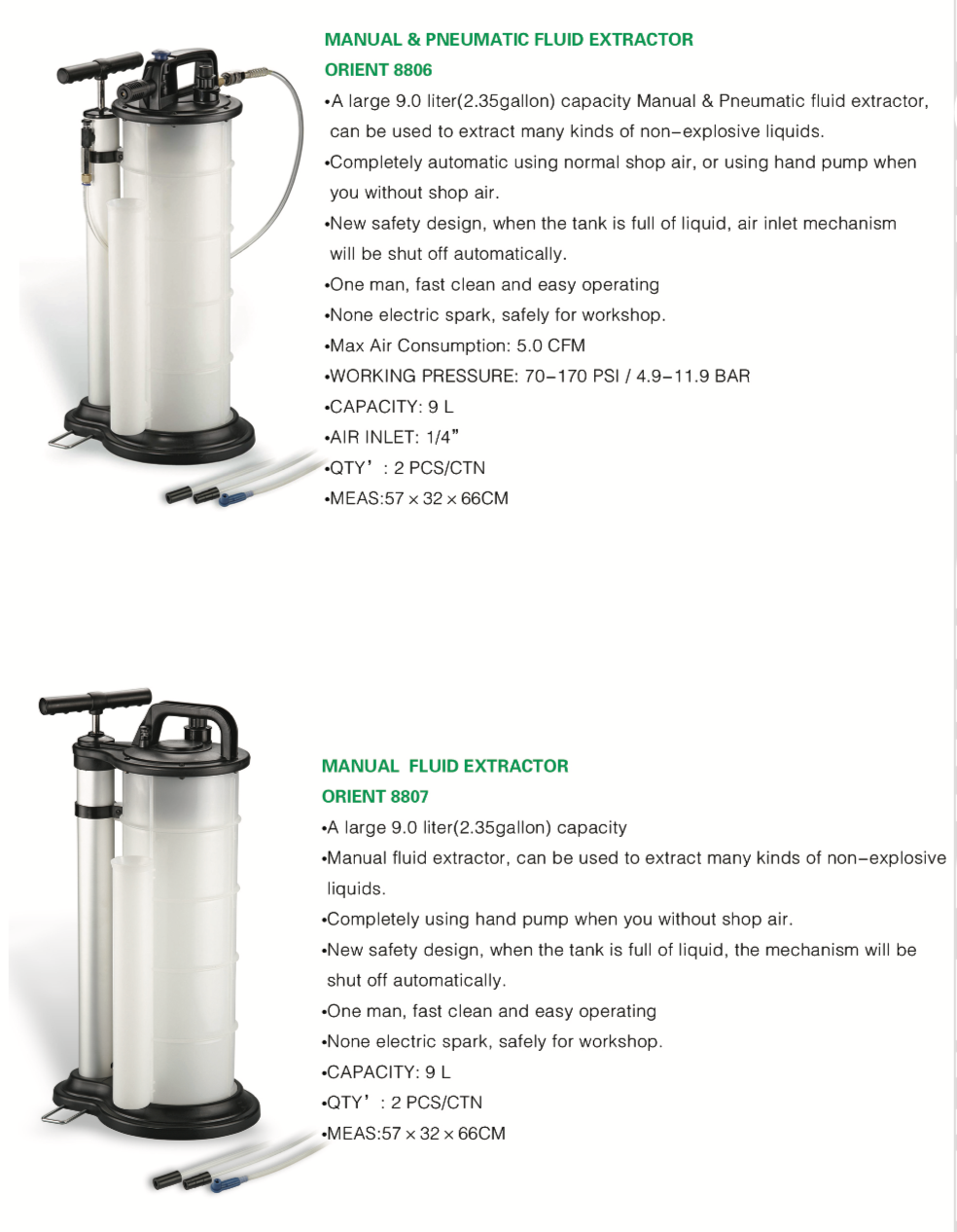 Pneumatic and Manual Fluid Extractor