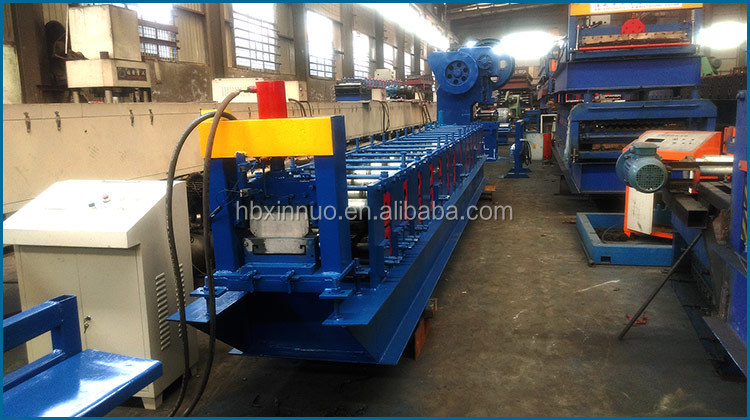 Close up of roll forming machine components