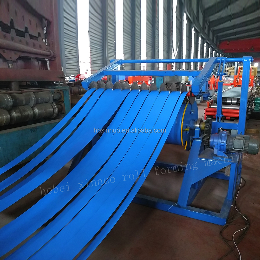 Close up of slitting machine components