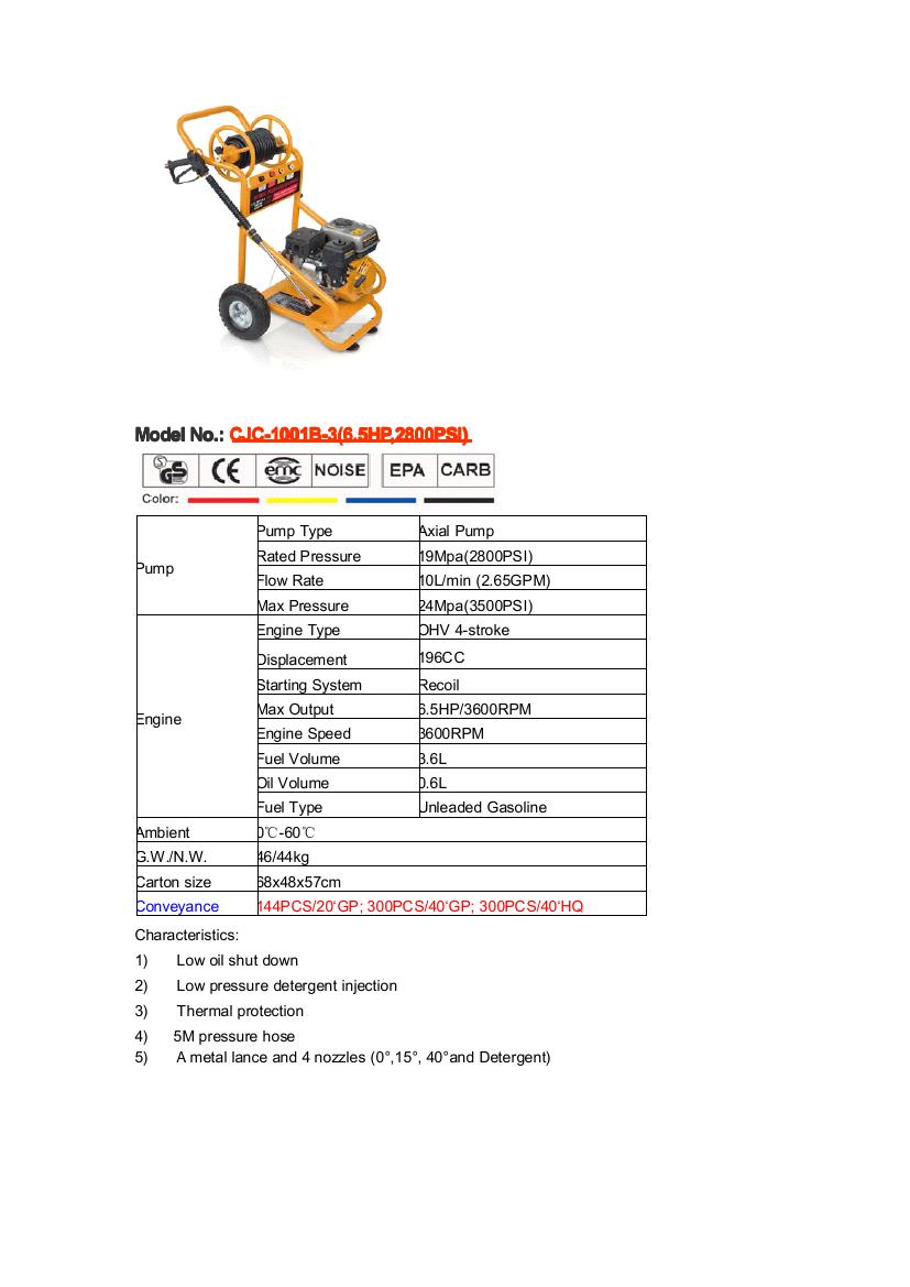 High-Pressure Washer with 196CC 4-Stroke Engine