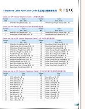 Telephone Cable Pair Color Code Chart for Electronics Manufacturing