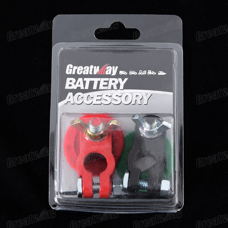 Marine Battery Terminal Set with Wing Nuts and Washers