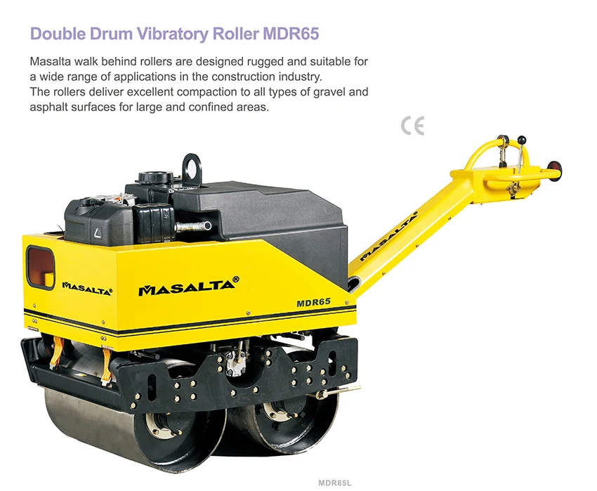 Detailed view of the MDR65 double drum vibratory roller