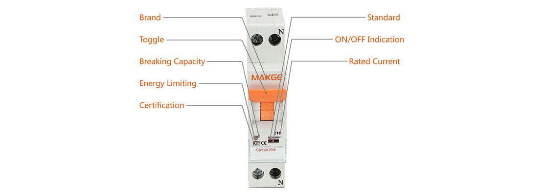 Diagram of circuit breaker operation features