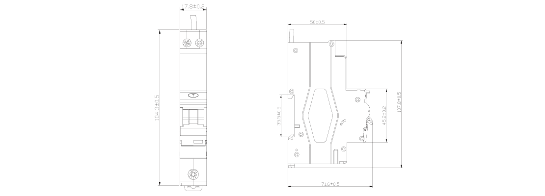 Technical dimension drawing