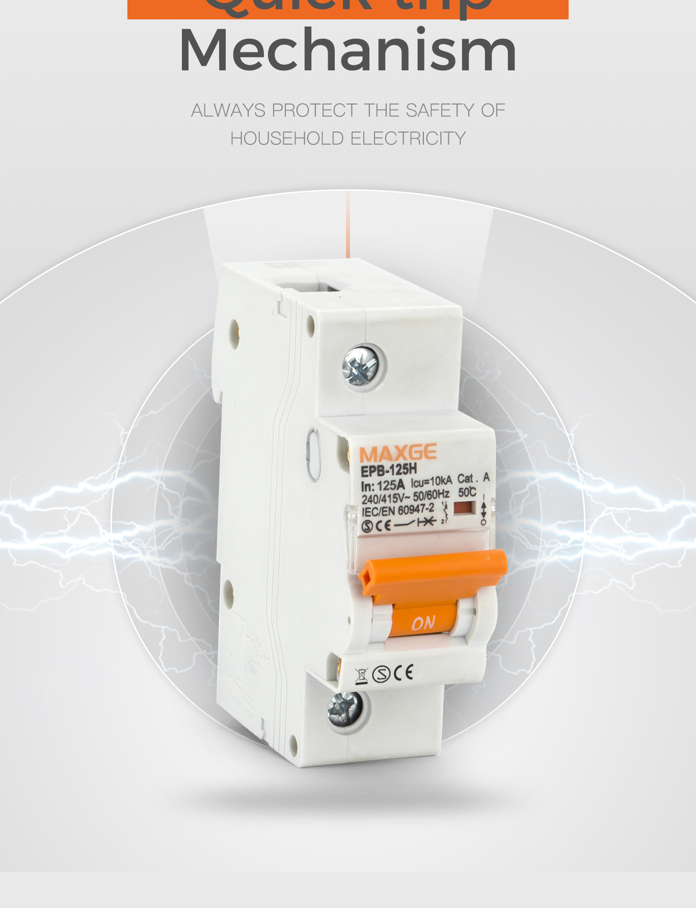 Circuit breaker showing internal mechanism