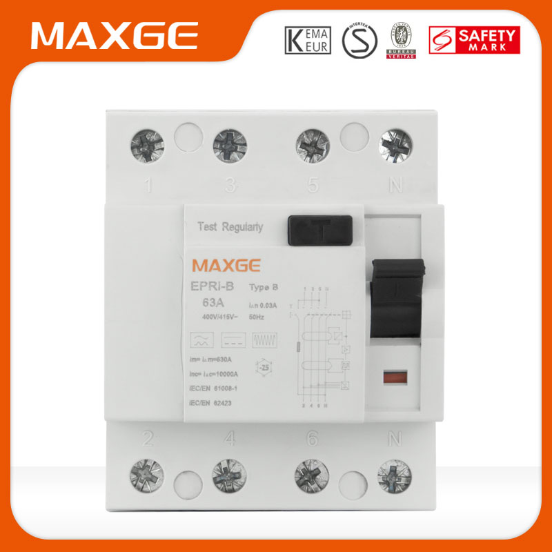 MAXGE RCCB ELCB type B 4P 40A 30-300 mA 10 kA with CE certified - Image 2