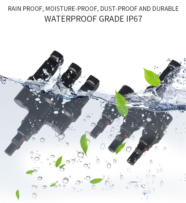 IP67 waterproof MC4 T-branch connector
