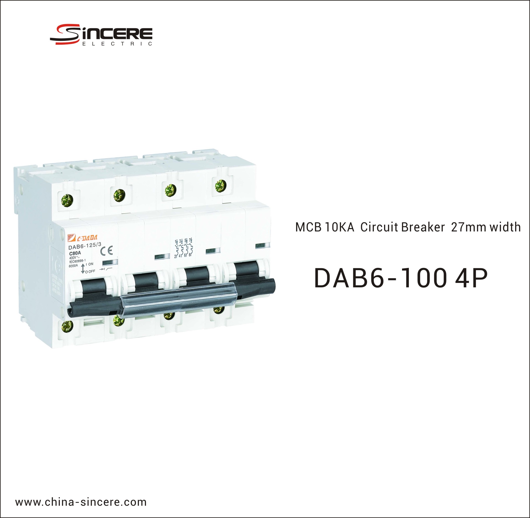10kA Miniature Circuit Breaker with 27mm Width