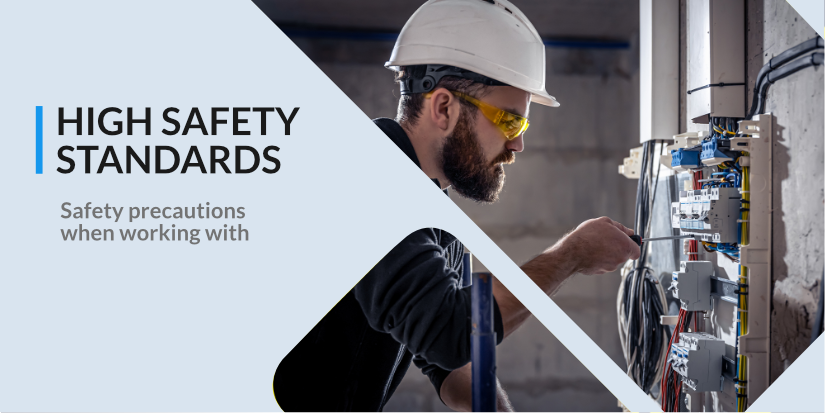 Worker in safety gear highlighting industrial safety standards