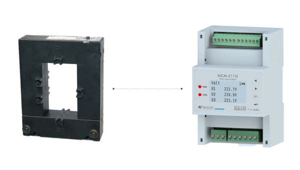 Energy meter connection terminals and display