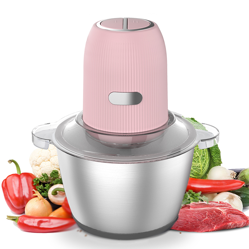 Electric Mini Food Chopper with Stainless Steel Bowl