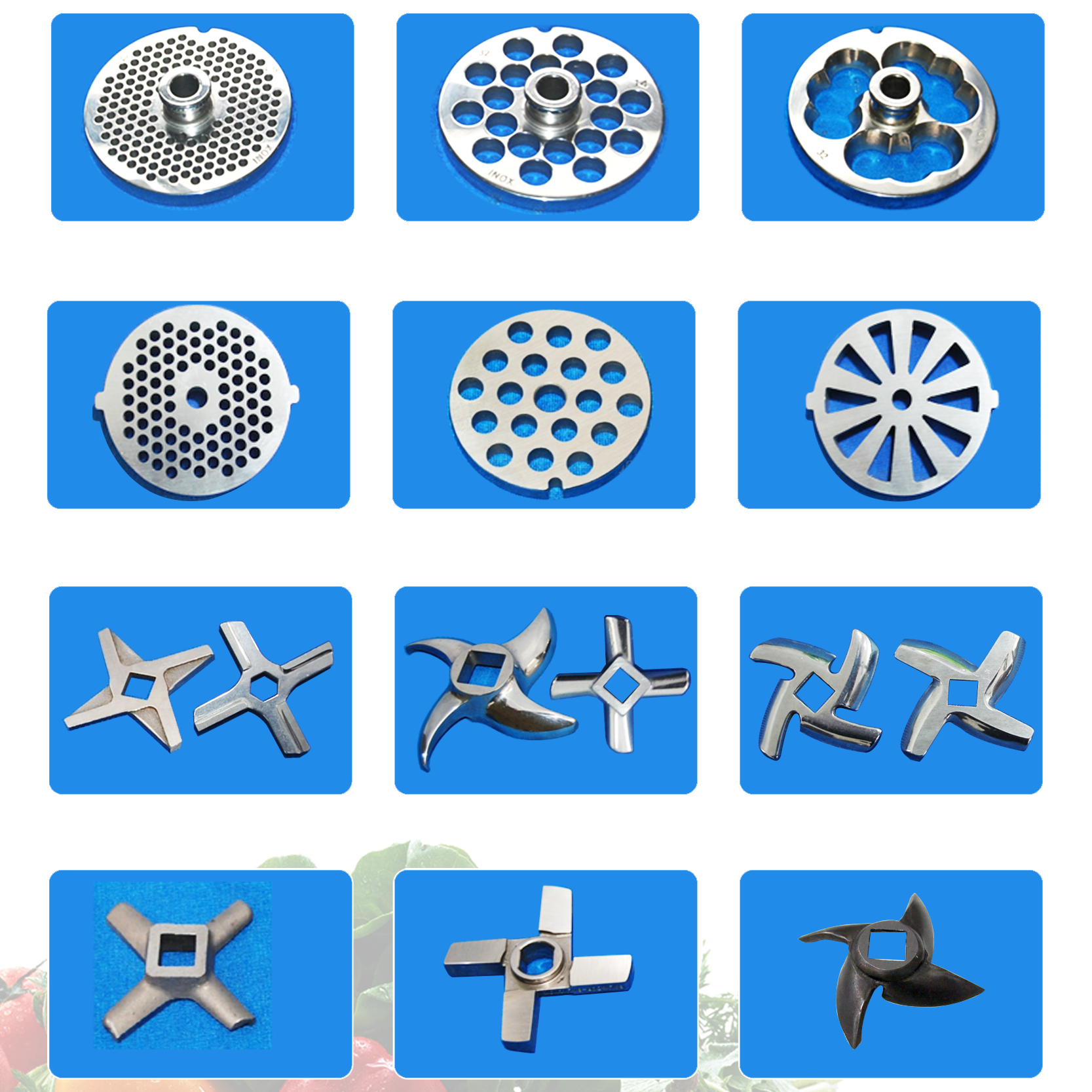 Meat Grinder Knife Blade and Cutting Plate Set