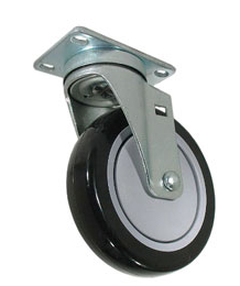 Medium duty PU caster with rubber expandable adapter - Image 3