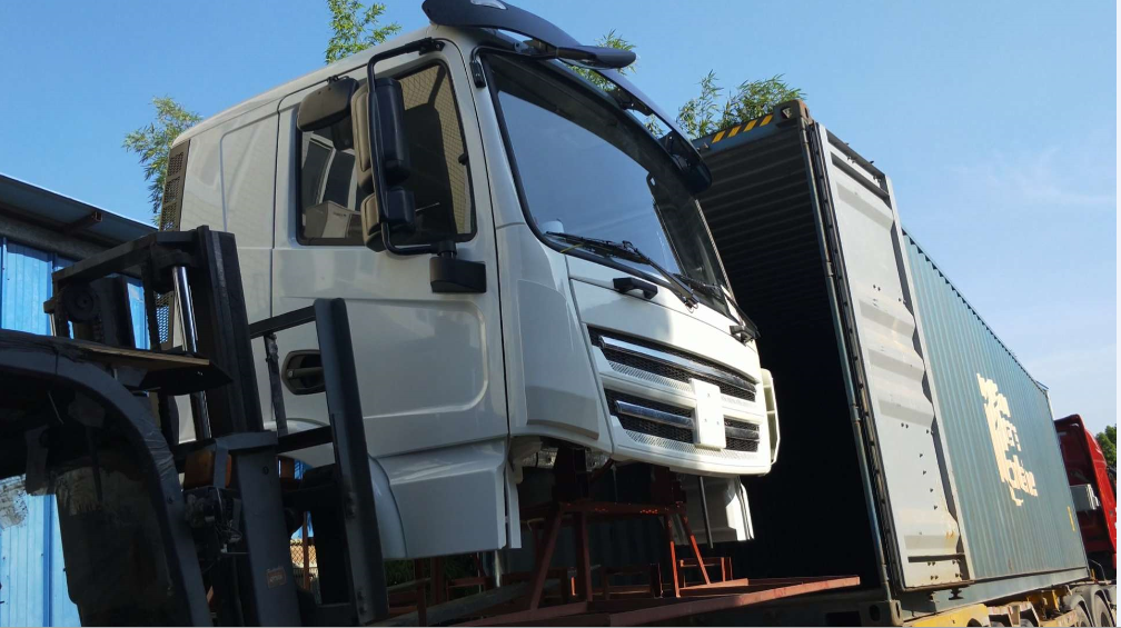 Medium-duty truck cab in a pre-assembled state