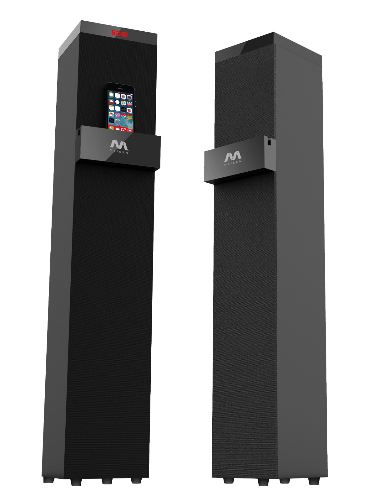 Floor-Standing Home Entertainment Speakers with Phone Holder