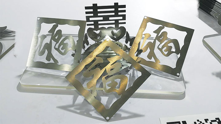 Intricate laser-cut metal decorations