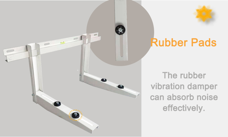 Rubber vibration pads on the air conditioner bracket