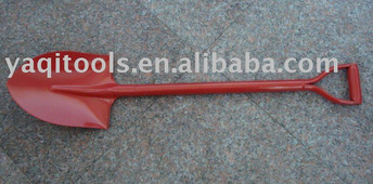 Round Blade Metal Shovel with D-Grip Handle