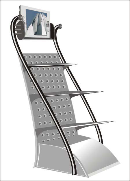 Metal Display Stand with Integrated Screen