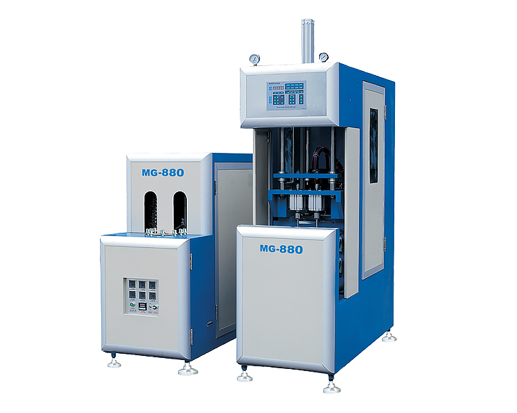 Full view of the semi-automatic stretch blow molding machine