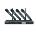Wireless UHF Microphone System with Four Handheld Microphones