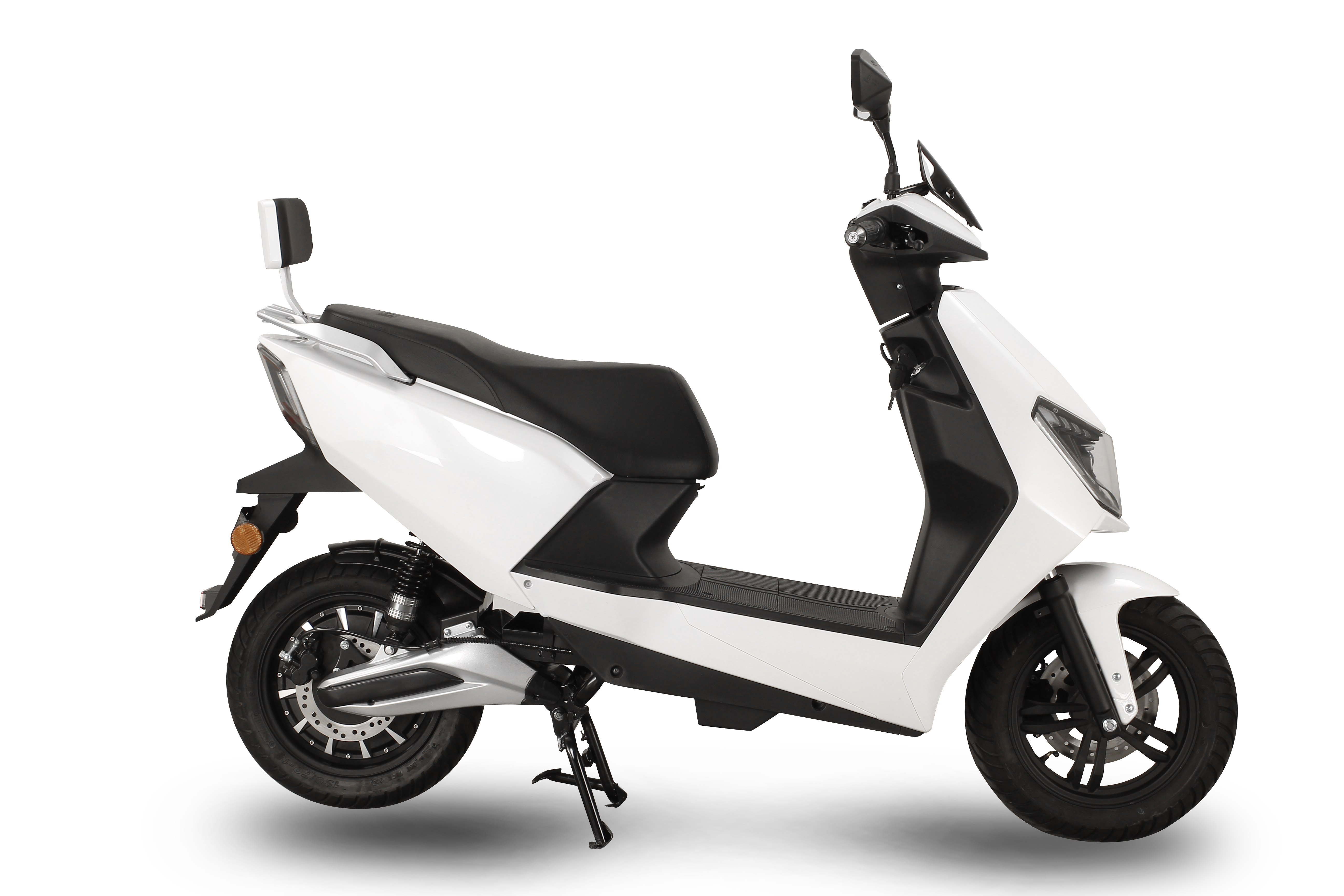 Rear view of the electric motorcycle