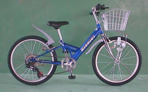 Step-Through Folding Bicycle with Basket and Fenders